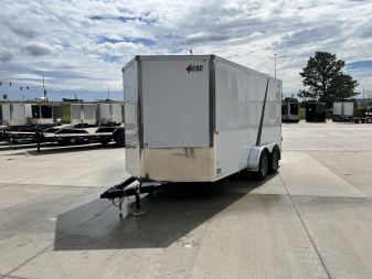 New NEW 2026 AERO 7x14 +2 V QUALITY Enclosed, WHITE Interior, Rear Ramp Cargo Trailer