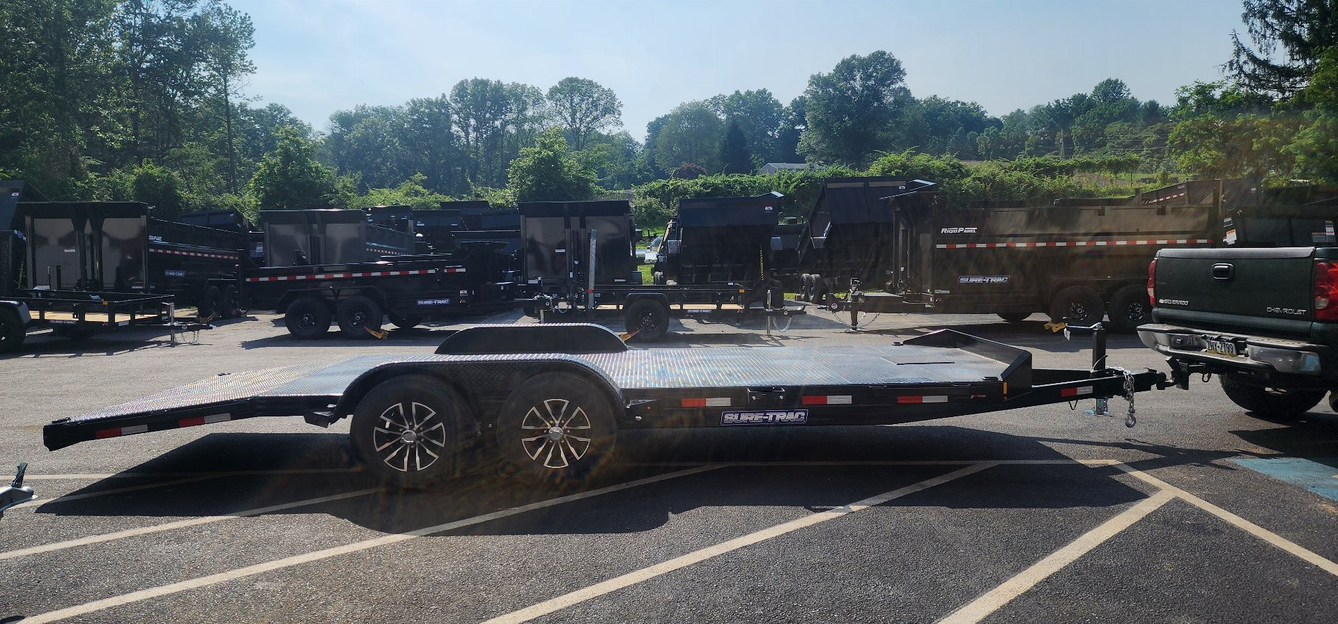 New 7 x 20 (16+4) Sure-Trac Steel Deck Car Hauler Trailer 10k