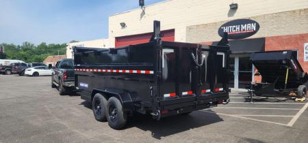 New 7 x 16 Sure-Trac Low-Pro Telescopic Dump Trailer 4ft Side 14k w/Hydraulic Jack