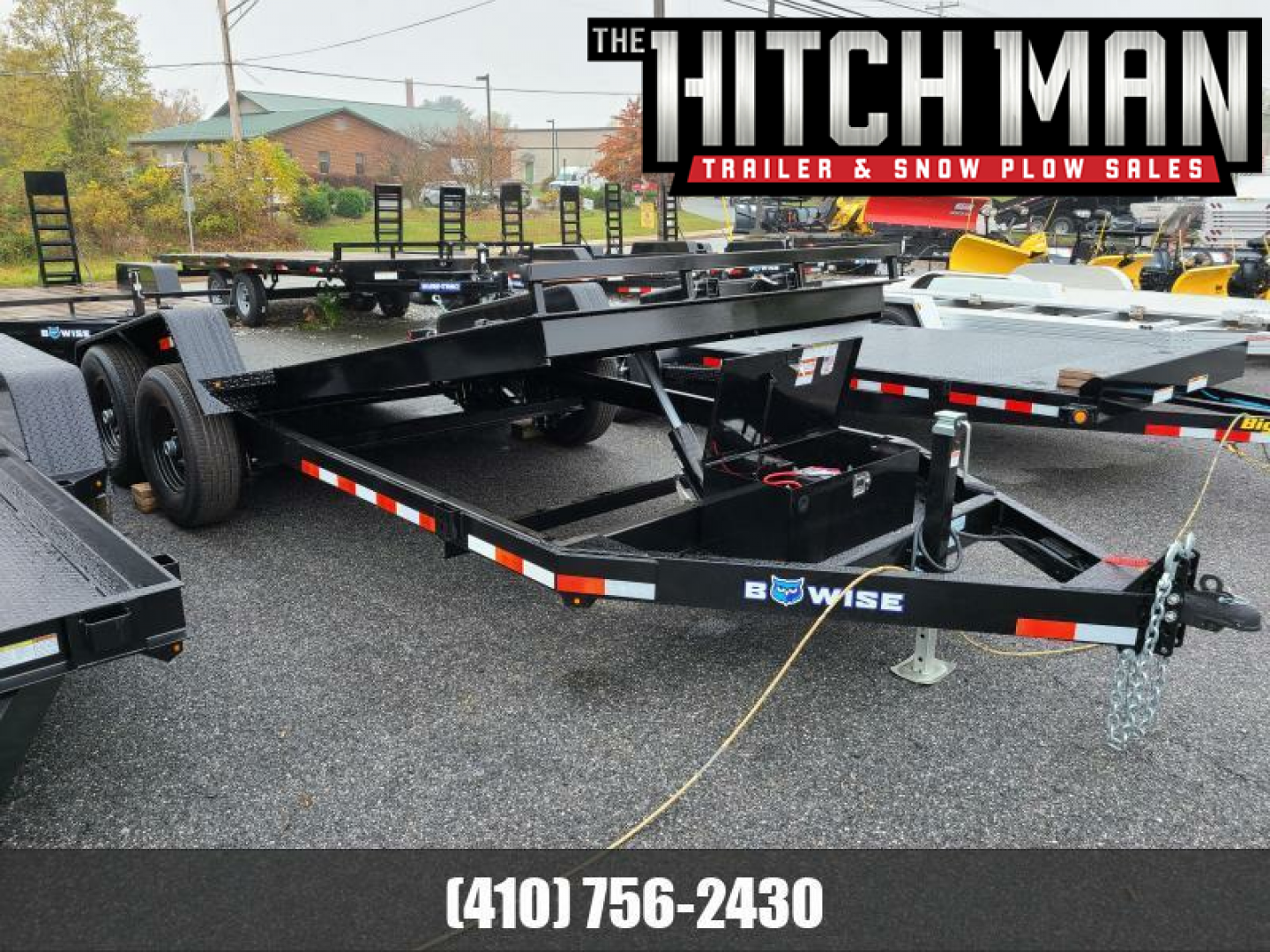 New 7' x 18' B-Wise HT18-14 Hydraulic Tilt Bed Equipment Trailer, 14K GVWR ***w/ Winch Mount, Adj. Coupler, 8k Dropleg Jack