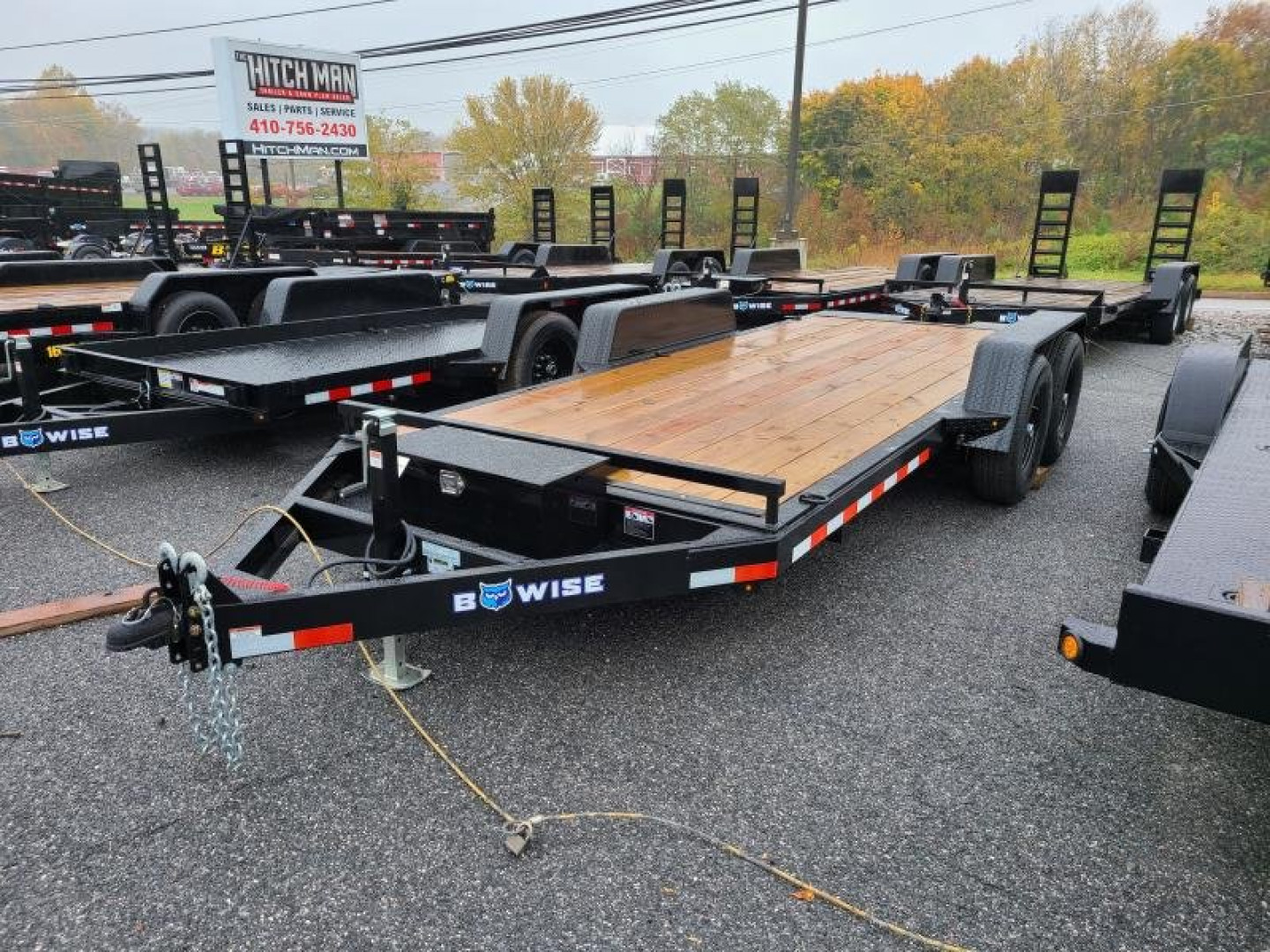 New 7' x 18' B-Wise HT18-14 Hydraulic Tilt Bed Equipment Trailer, 14K GVWR ***w/ Winch Mount, Adj. Coupler, 8k Dropleg Jack