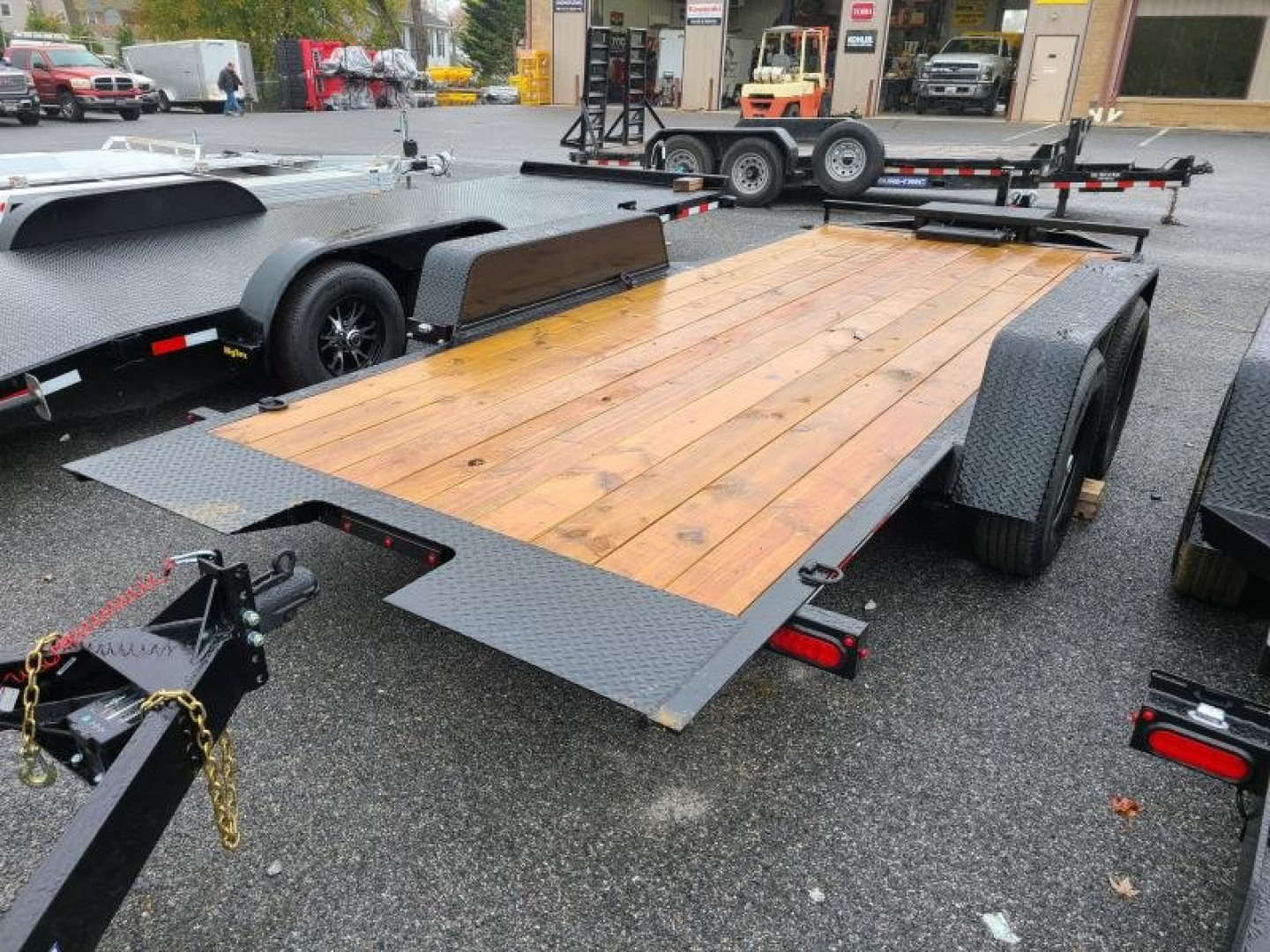 New 7' x 18' B-Wise HT18-14 Hydraulic Tilt Bed Equipment Trailer, 14K GVWR ***w/ Winch Mount, Adj. Coupler, 8k Dropleg Jack