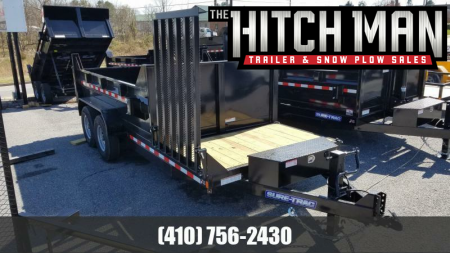 New 7 X 12+4 Sure-Trac HD Low Profile Dump Trailer w/4' Stationary Deck, 14k GVWR  ***Scissor Hoist Lift