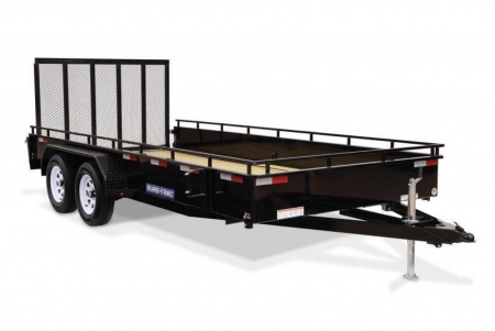New 7 x 16 Sure-Trac Steel High Side Utility Landscape Trailer 7K GVWR ***w/Reinforced Landscape Gate