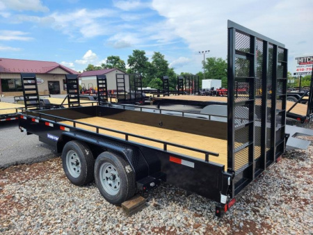 New 7 x 16 Sure-Trac Steel High Side Utility Landscape Trailer 7K GVWR ***w/Reinforced Landscape Gate