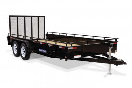 New 7 x 16 Sure-Trac Steel High Side Utility Landscape Trailer 7K GVWR ***w/Reinforced Landscape Gate