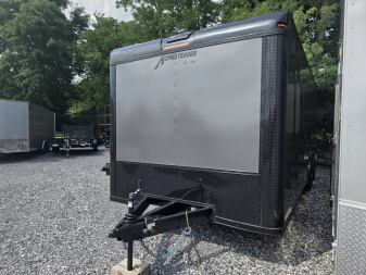 New 8.5 x 24 Homesteader Champion Enclosed Car Trailer, 10k ***Charcoal Black Out w/Spread Torsion Axles, PolyCor Side Panels & Alum Wheels