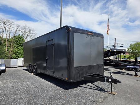 New 8.5 x 24 Homesteader Champion Enclosed Car Trailer, 10k ***Charcoal Black Out w/Spread Torsion Axles, PolyCor Side Panels & Alum Wheels