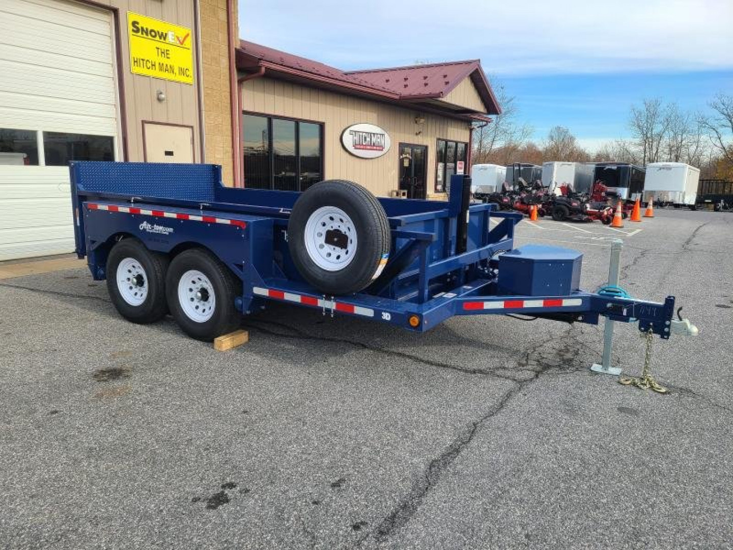 New 6'2" x 12'5" Air Tow 3D-12 Drop-Deck/Dump Trailer, 15K GVWR ***Includes Spare Tire Mount & 110v Battery Charger