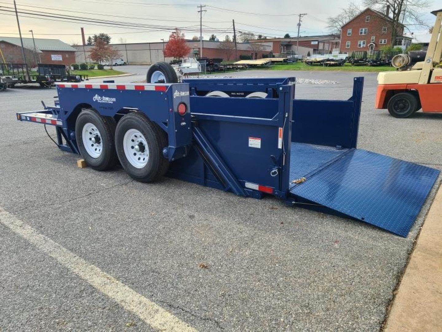 New 6'2" x 12'5" Air Tow 3D-12 Drop-Deck/Dump Trailer, 15K GVWR ***Includes Spare Tire Mount & 110v Battery Charger