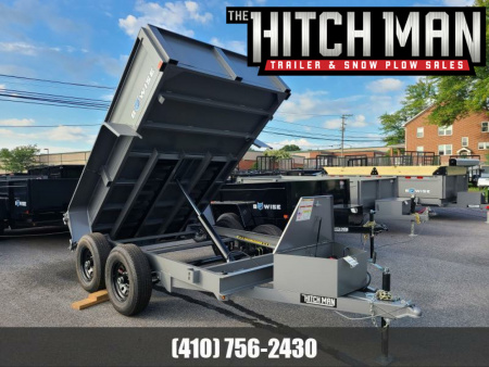 New 6 x 10 B-WISE LE Series Low Profile Dump Trailer, 10K GVWR ***Hammertone Gray w/ Combo Gate, Ramps & D-Rings