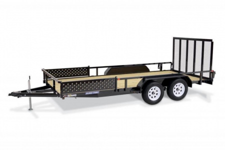 New 7 x 12 Sure-Trac Tube Top ATV Landscape Trailer, 3k GVWR ***w/Side Loading Ramps, Spring Assist Gate, Set Back Jack, & Spare Mount