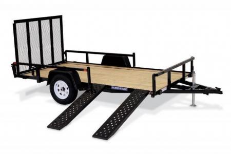 New 7 x 12 Sure-Trac Tube Top ATV Landscape Trailer, 3k GVWR ***w/Side Loading Ramps, Spring Assist Gate, Set Back Jack, & Spare Mount