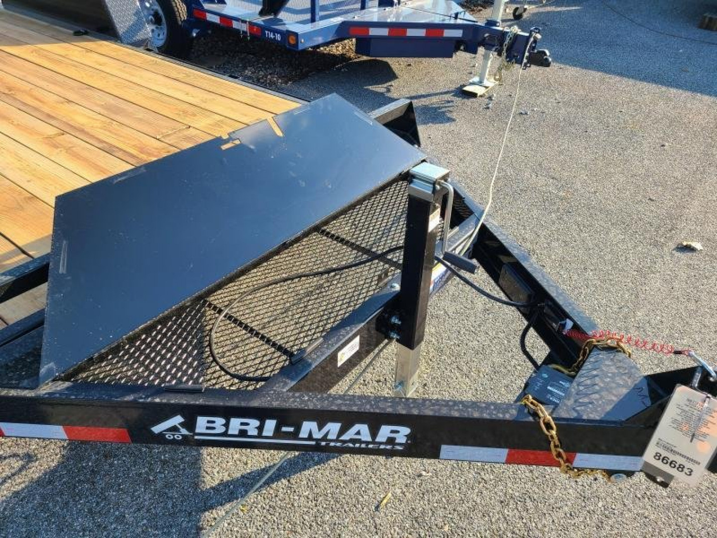 New 7 x 18 B-Wise EH18-12 Low Profile Implement Equipment Trailer, 12K GVWR **Adj. Coupler, 5' Ramps