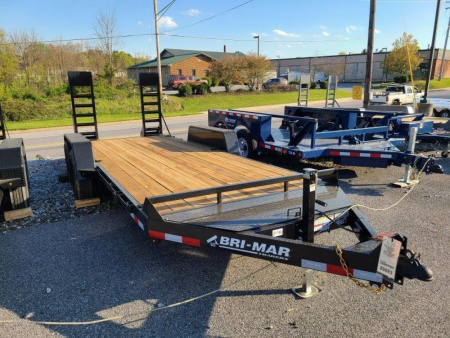 New 7 x 18 B-Wise EH18-12 Low Profile Implement Equipment Trailer, 12K GVWR **Adj. Coupler, 5' Ramps