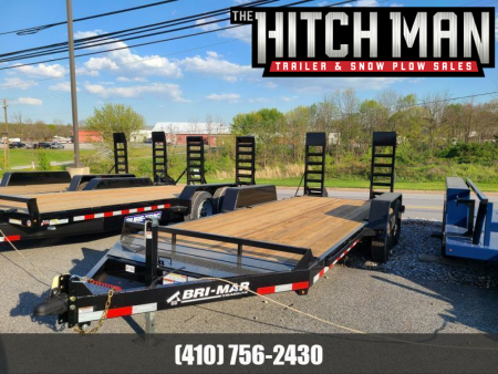 New 7 x 18 B-Wise EH18-12 Low Profile Implement Equipment Trailer, 12K GVWR **Adj. Coupler, 5' Ramps