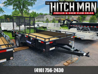 New 6 x 12 Sure-Trac Steel High Side Utility Trailer, 3k GVWR **w/Spring Assist Fold-Flat Gate, Spare Mount, Set Back Jack