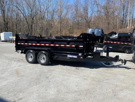 New END OF THE YEAR CLEARANCE SALE***7 x 14 Sure-Trac Low-Pro Telescopic Dump Trailer 14k w/ Hydraulic Jack