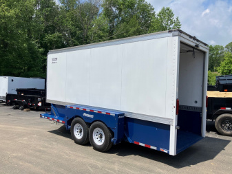 Used USED 2024 6'3  x 15'9  Air-Tow E16-XL Enclosed Drop Deck Equipment Trailer 14k