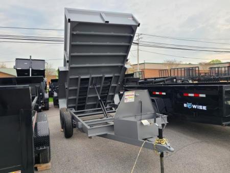 New 6 x 12 B-WISE LE Series Low Profile Dump Trailer, 10K GVWR **Hammertone Gray w/Combo Gate, Ramps, D-rings
