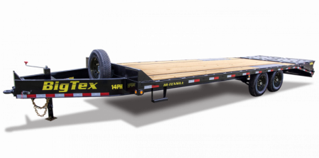 New 8.5' x 25' (20'+5') Big Tex 14PH Deckover Equipment Trailer, 16K GVWR ***w/Spare Tire, Mega Ramps