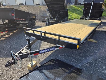 New 8.5 X 20 Sure-Trac Low Profile Flat Deck Deckover Trailer, 10k GVWR ***w/Slide In Ramps