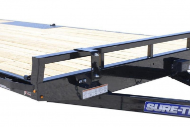 New 8.5 X 20 Sure-Trac Low Profile Flat Deck Deckover Trailer,  10k GVWR  ***w/Slide In Ramps & Toolbox in Tongue