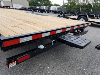 New 8.5 X 20 Sure-Trac Low Profile Flat Deck Deckover Trailer,  10k GVWR  ***w/Slide In Ramps & Toolbox in Tongue