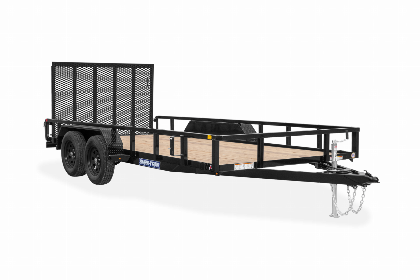 New 7 X 18 Sure-Trac HD Tube Top Utility Landscape Trailer, 10k GVWR **w/5' Reinforced Tailgate