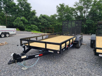 New 7 X 18 Sure-Trac HD Tube Top Utility Landscape Trailer, 10k GVWR **w/5' Reinforced Tailgate