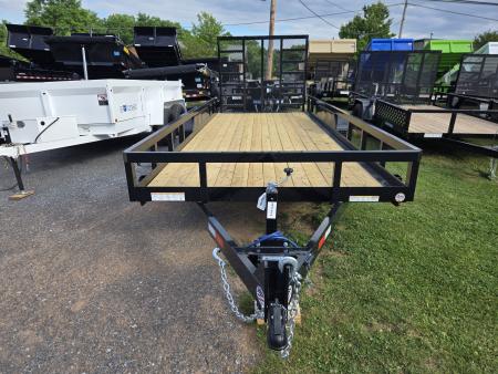 New 7 X 18 Sure-Trac HD Tube Top Utility Landscape Trailer, 10k GVWR **w/5' Reinforced Tailgate