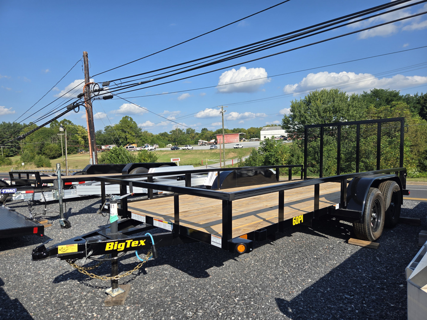 New 6'5" x 16 Big Tex 60PI Tandem Axle Utility Trailer, 6k GVWR ***2" Ball, Spring Assist Gate, Spare Mount