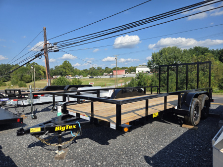 New 6'5" x 16 Big Tex 60PI Tandem Axle Utility Trailer, 6k GVWR ***2" Ball, Spring Assist Gate, Spare Mount