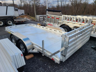 New 6.5' x 14' ALUMA 7814 Aluminum Utility Trailer, 7K GVWR **w/Bi-Fold Rear Gate