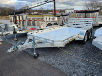 New 6.5' x 14' ALUMA 7814 Aluminum Utility Trailer, 7K GVWR **w/Bi-Fold Rear Gate