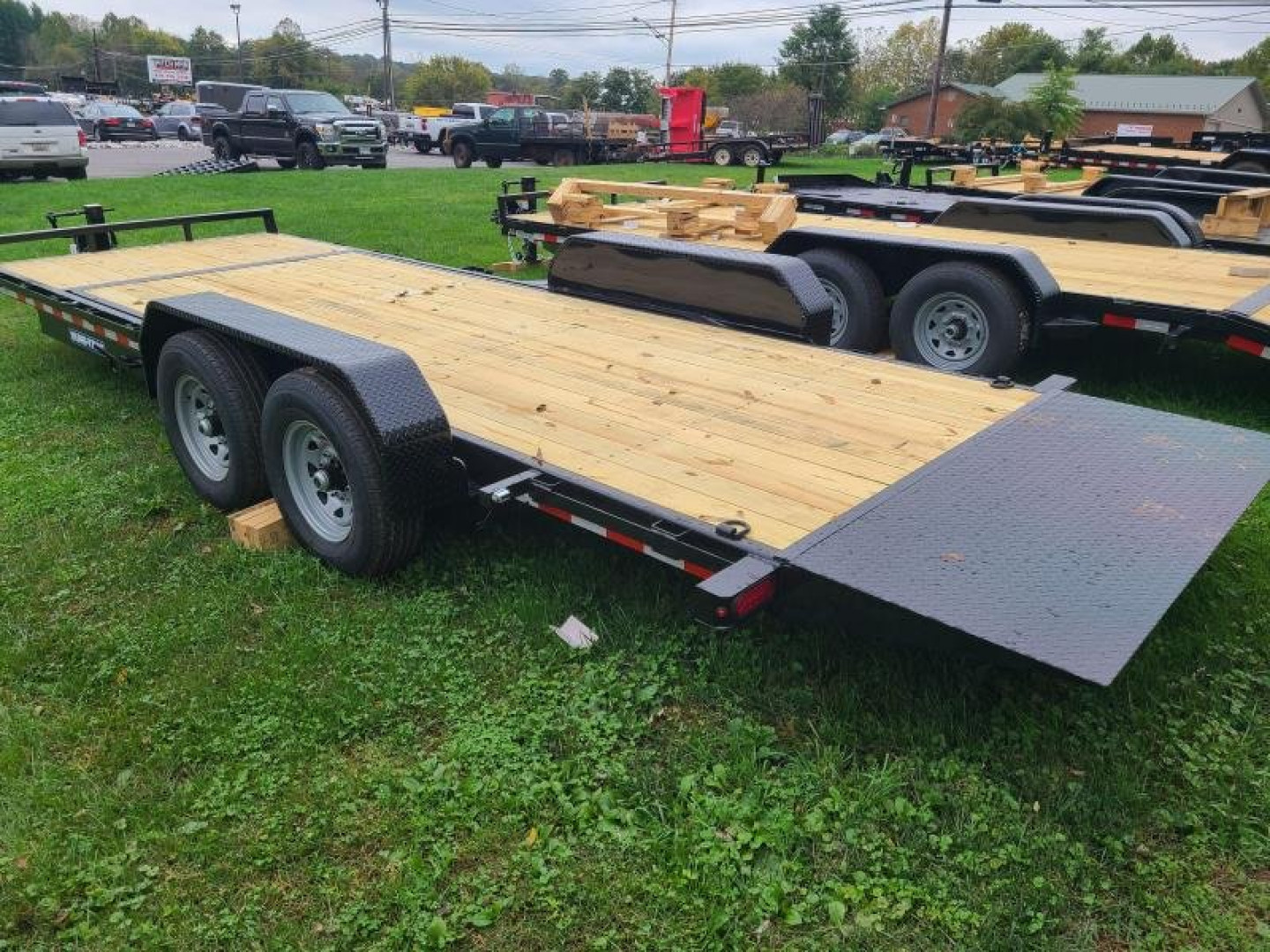 New 7' x 22' (18'+4') Sure-Trac Tilt Bed Equipment Trailer 14K GVWR **w/4' Stationary Deck