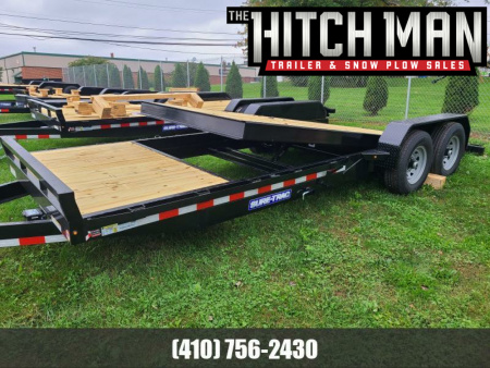 New 7' x 22' (18'+4') Sure-Trac Tilt Bed Equipment Trailer 14K GVWR **w/4' Stationary Deck