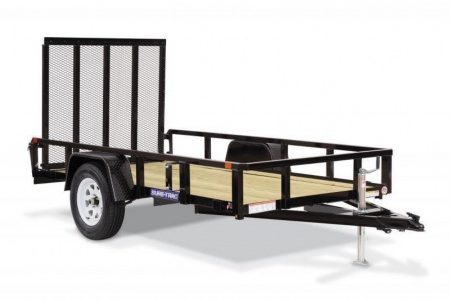 New 6 x 12 Sure-Trac Tube Top Utility Trailer, 3k GVWR **w/ Spring Assist Fold-Flat Gate, Spare Mount, Set-back Jack