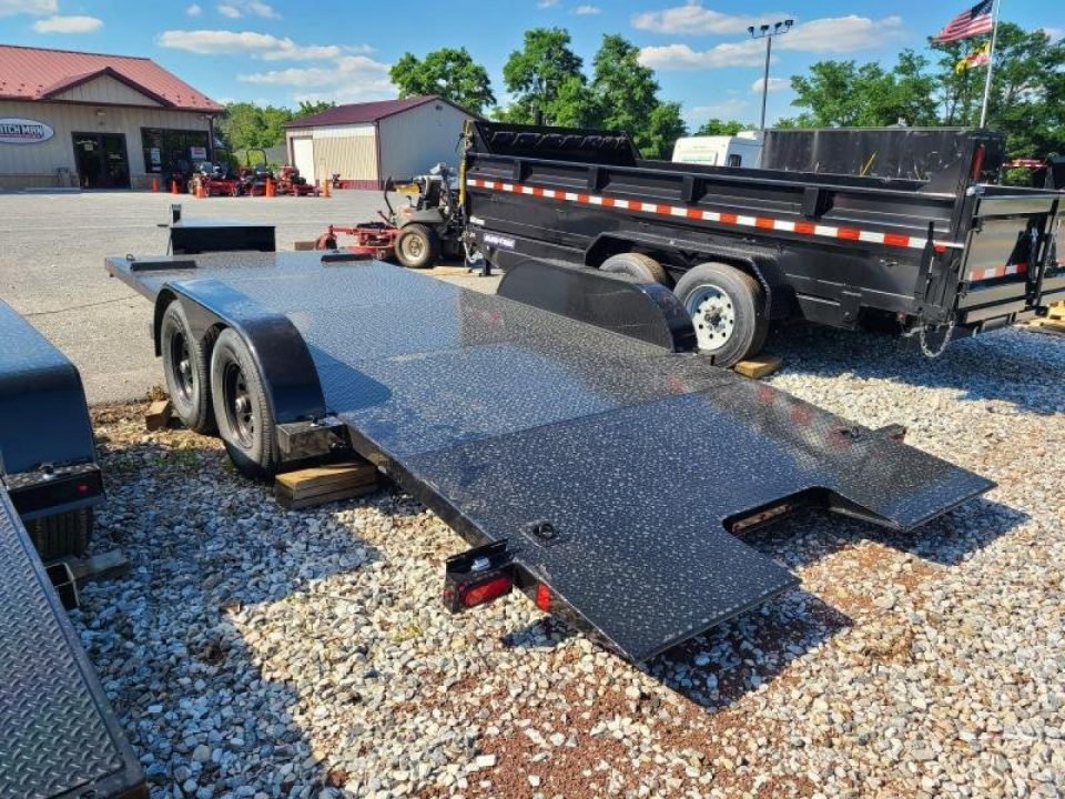 New 7 X 20 B-Wise Hydraulic Tilt Bed Car Hauler, 10K GVWR **w/ Winch Plate, Adj. Coupler, 8k Jack