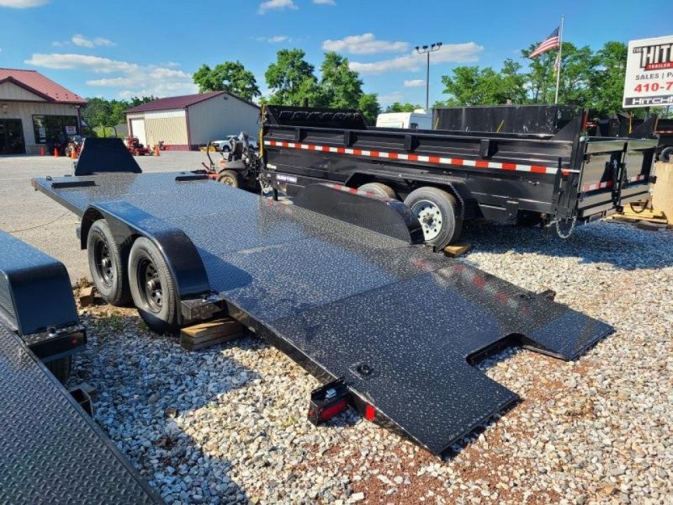 New 7 X 20 B-Wise Hydraulic Tilt Bed Car Hauler, 10K GVWR **w/ Winch Plate, Adj. Coupler, 8k Jack