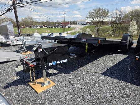 New 7 X 20 B-Wise Hydraulic Tilt Bed Car Hauler, 10K GVWR **w/ Winch Plate, Adj. Coupler, 8k Jack