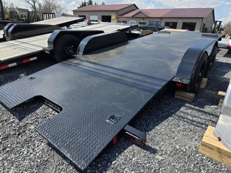 New 7 X 20 B-Wise Hydraulic Tilt Bed Car Hauler, 10K GVWR **w/ Winch Plate, Adj. Coupler, 8k Jack