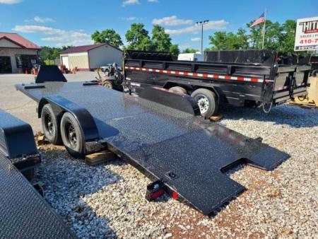 New 7 X 20 B-Wise Hydraulic Tilt Bed Car Hauler, 10K GVWR **w/ Winch Plate, Adj. Coupler, 8k Jack
