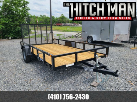 New 7 X 14 Sure-Trac Single Axle Tube Top Utility Trailer, 3k GVWR ***Spring-Assist Fold-Flat Gate, Spare Mount, Set-Back Jack
