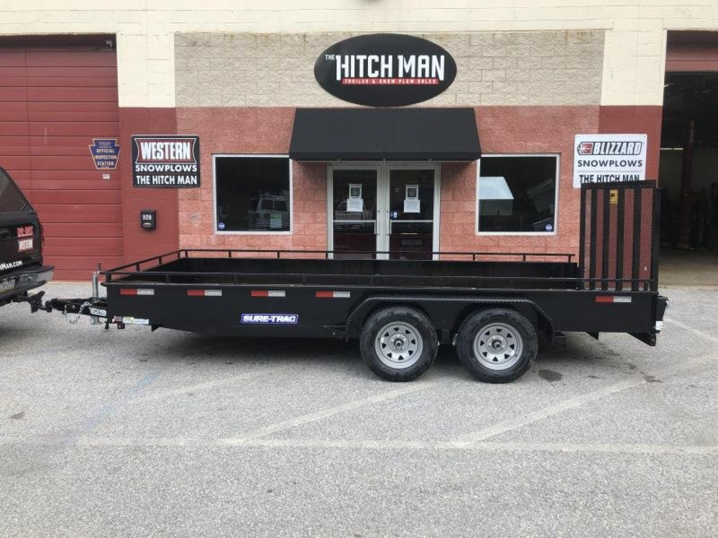 New 7 x 16 Sure-Trac 14" Steel High Sides Landscape Trailer 7k