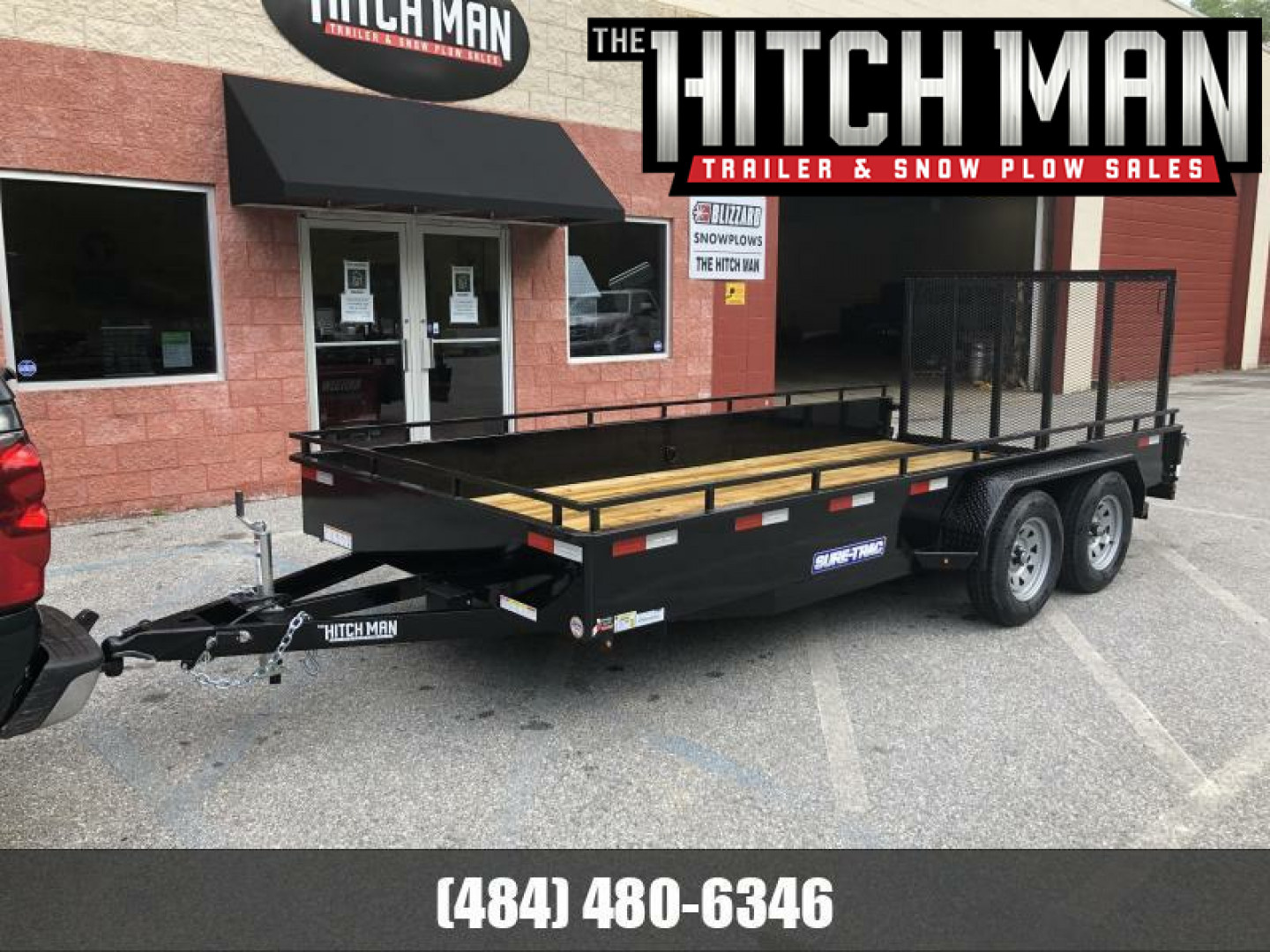 New 7 x 16 Sure-Trac 14" Steel High Sides Landscape Trailer 7k