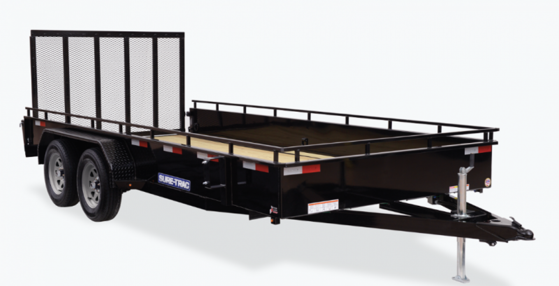 New 7 x 16 Sure-Trac 14" Steel High Sides Landscape Trailer 7k