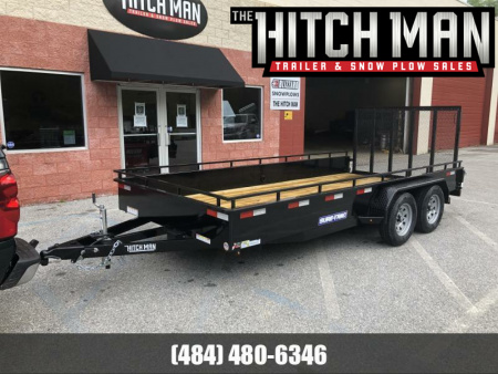 New 7 x 16 Sure-Trac 14" Steel High Sides Landscape Trailer 7k