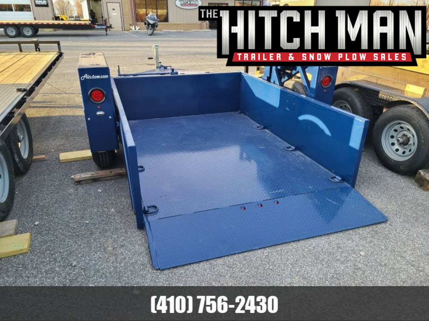 New 6'3" x 10' Air-Tow US10-55 Single Axle Drop Deck Utility 8200k  GVWR  ***w/ Spare Tire Mount & 110v Batt Charger