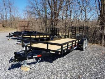 New 7 X 20 Sure-Trac HD Tube Top Utility Landscape Trailer, 10k GVWR  ***w/5' Reinforced Gate & Adj. Coupler